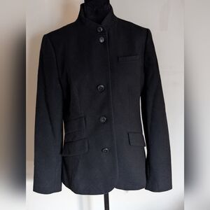 NWT Quince Women's Italian Wool Stand Collar Blazer Medium Black